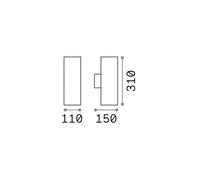 Ideallux Ideal Lux outdoor wall lamp Gun anthracite aluminium, Ø 11 cm, up/down