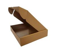 iDEALS UK PACKAGING LTD Folding Lid Postal Cardboard Boxes 236 x 197 x 47mm Mail Small Parcel/Packet Mailing Self-Lock Tuck-In Flaps Flat Packed Easy To Assemble - Pack of 100