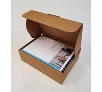 iDEALS UK PACKAGING LTD folding lid postal cardboard boxes 330mm x 220mm x 100mm - 13'' x 8.7'' x 4'' small parcel/packet mailing tuck-in flaps easy to assemble (1)