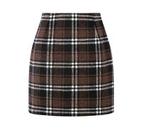 IDEALSANXUN Women Leather Skirts High Waist Mini Skirt | Side zip, above the knee, high waist, soft, fully lined, autumn fashion, winter clothing