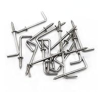 IDEALSV 1-1/4 Inch 1 Shape Screw Hooks L Shape Hook 7 Shape Hooks Silver (50 Pack)