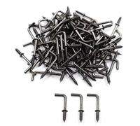 IDEALSV 100 Pcs Black Bronze Screw in Hooks Small 5/8" L Shape Hooks 1 Shape Right Angle Hooks 7 Shape Medal Screw Hooks