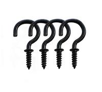 IDEALSV 125 Pcs Screw Ceiling Hooks - Black Screw Cup Hooks 3/4 Inch