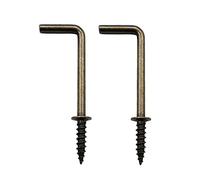 IDEALSV 2 Inch 1 Shape Screw Hooks Bronze L Shape Hooks 7 Shape Screw in Hooks 20 Pack