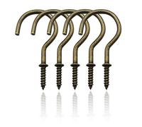 IDEALSV 2 Inch Big Cup Screw Hooks Rubbed Bronze Ceiling Hooks,Vintage Antique Brass Screw-in Hook,Christmas Lights and Curtain,Kitchen,Plants Hanger Outdoor/Indoor 10Pcs