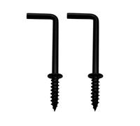 IDEALSV 2 Inch L Shape Screw Hooks (20 Pack, Black, Metal, 35 lbs Max Weight)