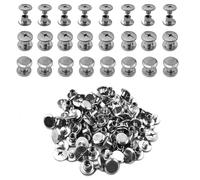 IDEALSV 304 Stainless Steel Leather Rivets 100 Pcs (50 Sets) Screw Rivets Phillip Head Leather Bag, Book and Photo Album Binding Rivets Kits 5x4mm