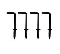 IDEALSV Black 1-1/4 Inch 1 Shape Screw Hooks L Shape Hooks Vintage Black 7 Shape Right Angle Medal Hooks (50 Pack)