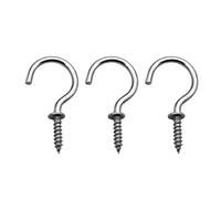 IDEALSV 60 Pcs (304) Stainless Steel Screw Ceiling Hooks 1 Inch Cup Hook Screw-in Light Hooks