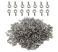 IDEALSV 600 Pcs (304) Stainless Steel Small Screw Eye Pins Jewelry Hooks 5mm x 10mm Eyelet Hook Screws Ring Mini Screw Hooks