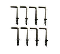 IDEALSV 7/8" Antique Brass Ceiling Hooks, 7/8 Inch L Shape Screw Hooks, Vintage Bronze 7 Shape Right Angle Medal Hooks (40 Pack)