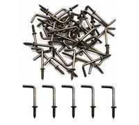 IDEALSV Antique Brass 1 Inch L Shape Screw Hooks, 80 Pack, Bronze, Metal, Brass, Bronze Composition, Screw-In Hooks, Wall, Ceiling, Wooden Surfaces