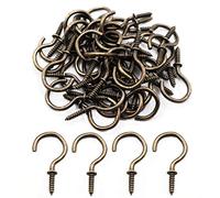 IDEALSV Antique Brass Ceiling Hooks 1.46 Inch Screw Cup Hook Oil Rubbed Bronze 20 Pack Screw-in Light Hooks