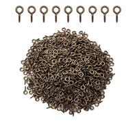 IDEALSV Bronze 1000 Pcs Small Screw Eyes Pin Hooks Eyelets Key Chain Hooks 10 x 5mm Screw Eyes Pin Hooks for Jewelry Making