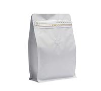 IDEALUX 50pcs 8oz White Matte Metallic Coffee Bags with Valve, Aluminum Foil High Barrier, Zip Lock Stand Up Pouches