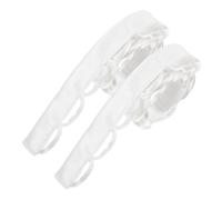 IDEANATEGRATE 1 Pair White Wedding Dress Back Loops Tie Back Accessory, Adjustable Cloth Straps to Enhance Curves, for Bridal Gown Or Formal Occasion