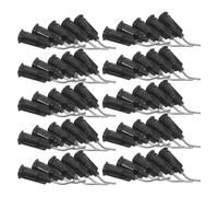 IDEANATEGRATE 100pcs Pre Bent Dispensing Needle Tips for Oil and Glue Applicator, Portable Steel and Plastic Angled Dispenser Needles with Blunt Flow Tips, for Field Repairs and Studio Work,