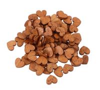 IDEANATEGRATE 100pcs Retro Color Wooden Heart Embellishments for Scrapbooking Wedding Crafts Sculptured Love Words Natural Wood Shapes for DIY Decoration and Valentine Day Confetti