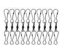 IDEANATEGRATE 10pcs Black Stainless Steel Garden Hooks with 360° Rotating Swivel Clips, Mini and Compact Hanging Hooks for Plants and Crystals, for Home Use