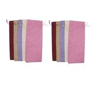 IDEANATEGRATE 10pcs Wine Drawstring Bags Made of Cotton Imitation Linen, Reusable and Convenient for Storage, for Wine Bottles, for Weddings and Festivals Wrapping