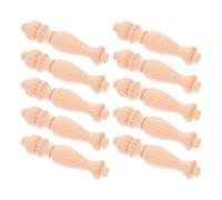 IDEANATEGRATE 10pcs Wood Spindles for Table Legs and Staircase Banisters, Unfinished Khaki Wooden Craft Spindles Practicality and Durability for Furniture and Decorative Railing of A Wine