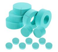 IDEANATEGRATE 12pcs Blue Sponge Ring Hair Rollers for Heat-free Curling with Secure Hold, C-shaped Hair Styling Tools for Creating Trendy Voluminous Curls at Home or Salon