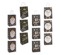 IDEANATEGRATE 12pcs Graduation Paper Bags with Handles, Small and Large Candy Packing Bags for Party Favors, Wrapping, and Congratulations Celebration