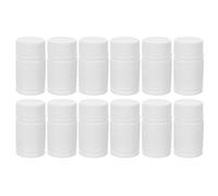 IDEANATEGRATE 12pcs Hdpe Pill Bottles with Caps 20ml White Sample Bottles Leak-Proof Easy to Store Medicine Containers for Travel Capsules