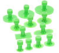 IDEANATEGRATE 12pcs Mini Dent Puller Abs Tabs Green Kit Suitable for Complex Concave Situations Auto Body Tools Reusable Dent Removal for Car Bumper Repair