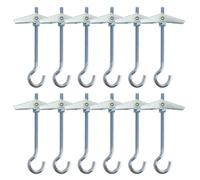 IDEANATEGRATE 12pcs Silver Carbon Steel Ceiling Hooks for Easy Installation and Storage, Heavy Duty Wall Fixing Hooks for Hanging Plants, Posters, or Light Fixtures in Home or Office