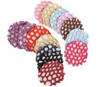 IDEANATEGRATE 14pcs Elastic Bun Cover Hair Nets for Women Invisible Crochet Hairnet for Dance Ballet Flight Attendant and Professional Use Mixed Colors Random Color Assorted style