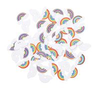 IDEANATEGRATE 150pcs Colorful Rainbow Wooden Craft Slices DIY Wood Chips Set, Creative Handicraft Accessory Kit for Wood Burning and Ornament Making in Arts Crafts