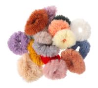 IDEANATEGRATE 16pcs Female Hair Rope Ponytail Holder Made of Soft Imitation Rabbit with Elegant Mixed Colors, Fashionable Hair Ties Suitable for Party and Sports Use Random Color