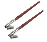 IDEANATEGRATE 2 Pcs Calligraphy Dip Pen Holder Set with Oblique Resin Handles, Silver Fountain Nib Holders for English Calligraphy and Art Drawing, Student Writing Supplies