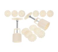 IDEANATEGRATE 2 Sets Moon Cake Mold Press 50g Abs Material with 3D Flower Design Cookie Stamps for Crafting Mooncake, Cookies, Fondant and Cupcakes, for Novice Bakers and Professionals