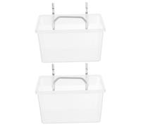 IDEANATEGRATE 2 Sets Pegboard Storage Containers with Hooks, Strong Bearing Capacity and Sturdy Pp Material, Workbench Organizer Bins for Garage and Home Tool Management