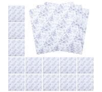 IDEANATEGRATE 20 Sheets Waterproof Floral Wrapping Paper 57x57cm Blue DIY Packing Paper for Bouquet and Invitations, Pastel Flower Wrap for Crafts and Festival Decorations