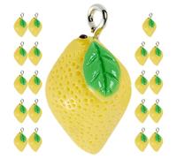 IDEANATEGRATE 20pcs Artificial Lemon Fruit Charms for Jewelry Making, Plastic and Resin Material with Fresh and Pretty Design, for DIY Art Craft Projects and Stylish Accessories