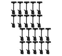 IDEANATEGRATE 20pcs Black Plastic Price Tag Label Clips with T-Shaped Design, Sturdy and Resistant to Deformation, Rotatable Label Holder Clips for Supermarkets and Retail Settings