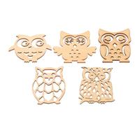 IDEANATEGRATE 20pcs Hollow-Out Owl Wooden Slices DIY Crafting Ornaments Unfinished Wood Cutouts for Creative Woodcraft Projects and Home Decoration Random Style