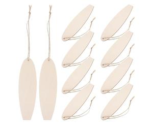 IDEANATEGRATE 20pcs Surfboard Decoration Unfinished Cutout Wooden Hanging Ornaments Creative Aesthetic Khaki Color Drawing Decorating Home Decor Can Be Hung on Doors Christmas Beach Theme