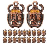 IDEANATEGRATE 20pcs Vintage Scarab Pendant Charm DIY Crafts Beetle Charm for Necklace Key Chain Egyptian