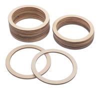 IDEANATEGRATE 20pcs Wooden Flat Circles Unfinished Round Rings with Look Natural Beauty for Crafting and Home Decor, Stimulate Imagination DIY Macrame Wooden Rings