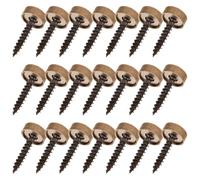 IDEANATEGRATE 24pcs Decorative Brass Self Tapping Screws with Caps for Indoor Mounting and Assembling, Coffee Colour, Corrosion Resistant Fasteners for Cabinetry and Mirrors with Secure