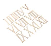 IDEANATEGRATE 24pcs Unfinished Wood Letters Roman Numerals Creative DIY Craft Set with Sturdy Surface Suitable for Writing Beige Wooden Cutouts for Painting and Decoration