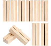 IDEANATEGRATE 25pcs Memo Holder Rectangular Wooden Photo Stand 2.83x0.98x0.79inch Flat Base Handhold Size Decoration Holder for Restaurant Banquet Photos Wedding Table Number