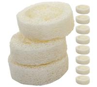 IDEANATEGRATE 25pcs Natural Bath Loofah Body Scrubber with Soap Base Handmade Shower Sponge for Exfoliating and Keeping Soap Dry Comfortable and Bathing Accessory for Adults