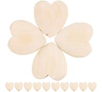 IDEANATEGRATE 25pcs Wood Heart-Shaped Necklace Beads Loose Beads for Bracelets DIY Crafting Romantic Delicate Beige for Valentine's Day Bracelet Making