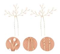 IDEANATEGRATE 2pcs Bride Hairpin Bridal Headdress 3.93x3.14x0.08inch Pearl Alloy Accessory for Bride and Bridesmaid Wedding Hair Pieces Daily Dress