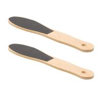 IDEANATEGRATE 2pcs Double-Sided Foot File Dead Skin Remover Pedicure Tool for Men Women Wood Handle Callus Exfoliator Professional Foot Care Spa
